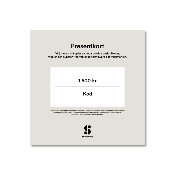 Digitalt presentkort - 1 500:- - Presentkort