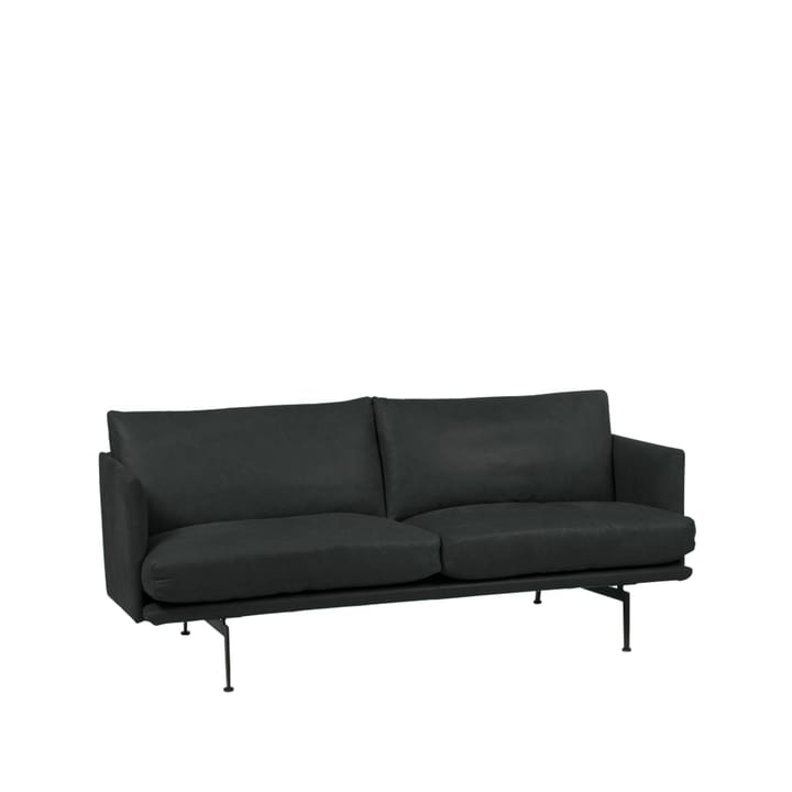 Electra soffa - 3-sits läder vintage grey-svart - Bröderna Anderssons