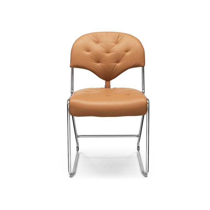 Sam stol - Läder naturale camel, hög, kromstativ, baksida plain 20 - Dux