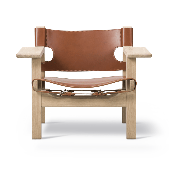 Den spanske stol fåtölj - läder cognac, s�åpad ek - Fredericia Furniture