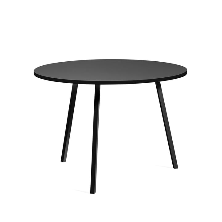 Loop Stand matbord runt - Black linoleum-ø105 cm-svart stålstativ - HAY