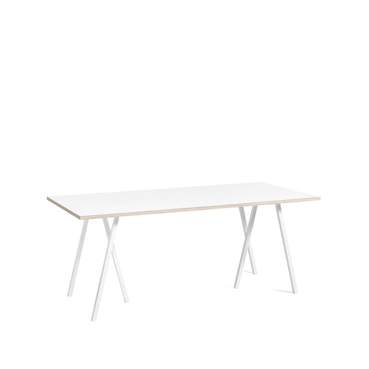 Loop Stand matbord - white laminate, 180cm, vitt stålstativ - HAY