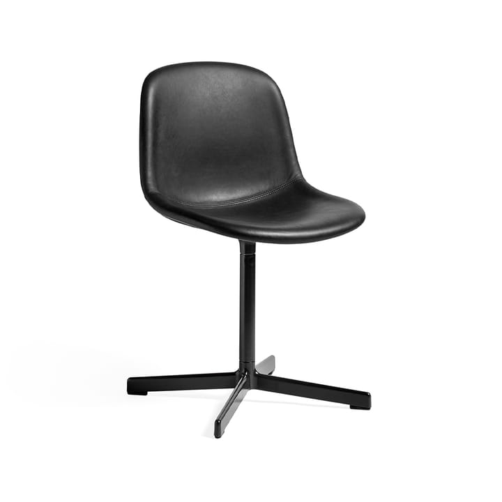 Neu 10 Upholstery kontorsstol - Läder sense black-snurrstativ i soft black - HAY