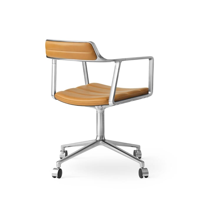 Vipp452 Swivel kontorsstol med hjul - Pol. aluminium-sand leather - Vipp