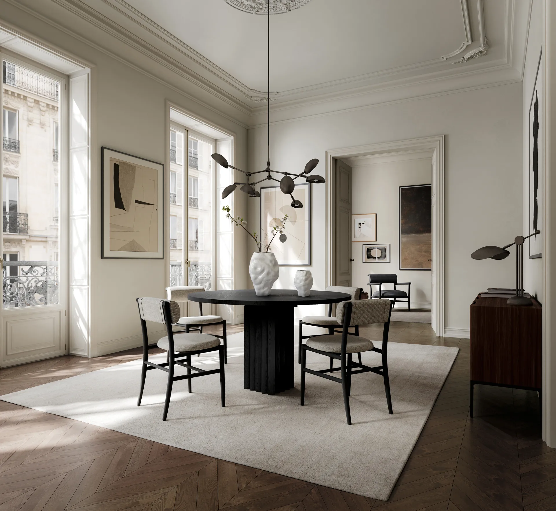 Arc matbord Ø120 cm, Coffee black oak 101 Copenhagen