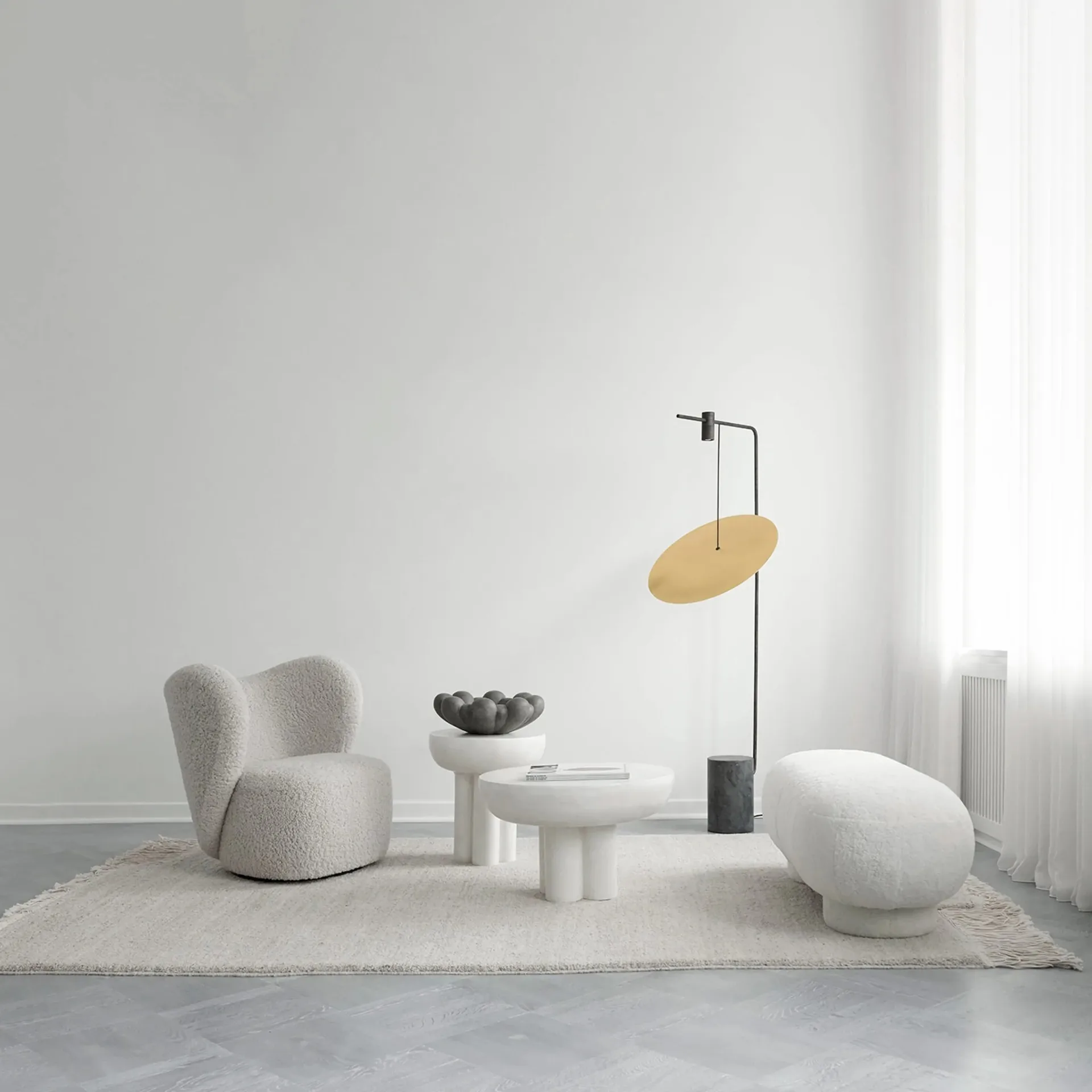 Crown sidobord tall Ø45 cm, Bone white 101 Copenhagen