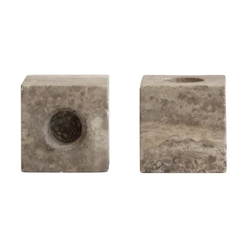 Cube ljusstake 2-pack - Silver Travertine - 101 Copenhagen