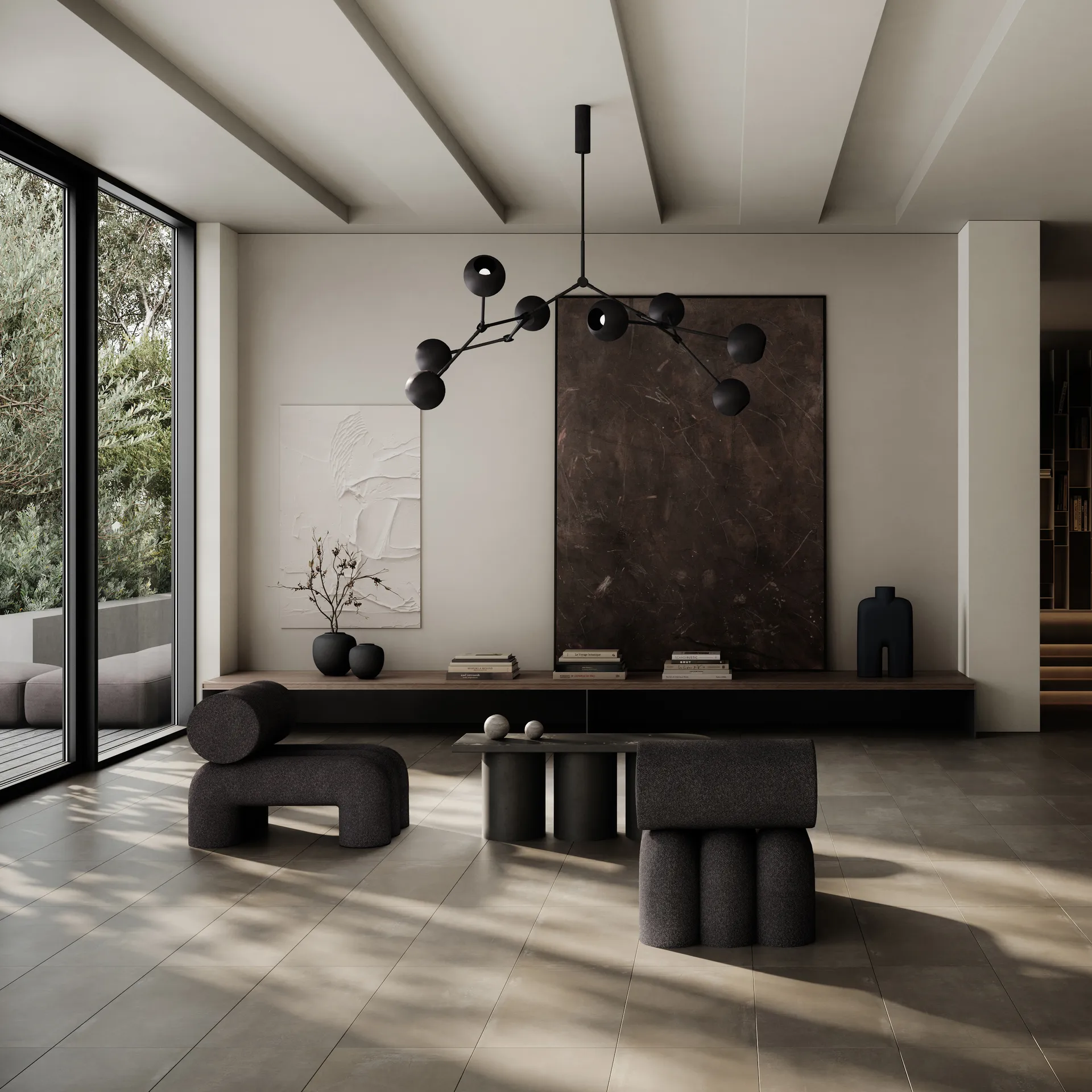 Drop Chandelier Globe takkrona, Burned black 101 Copenhagen