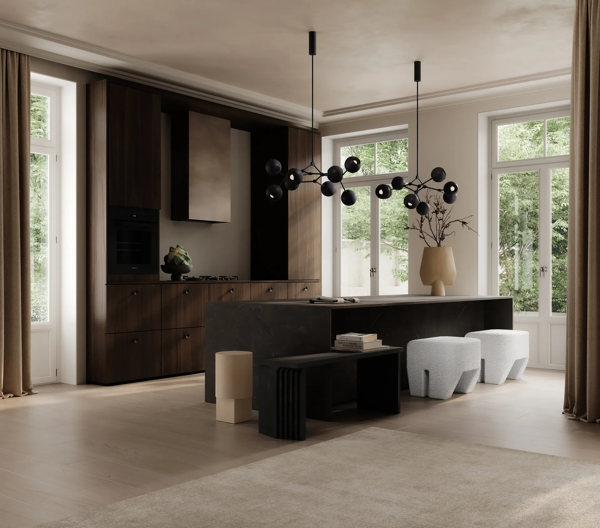 Drop Chandelier Globe takkrona mini, Burned black 101 Copenhagen