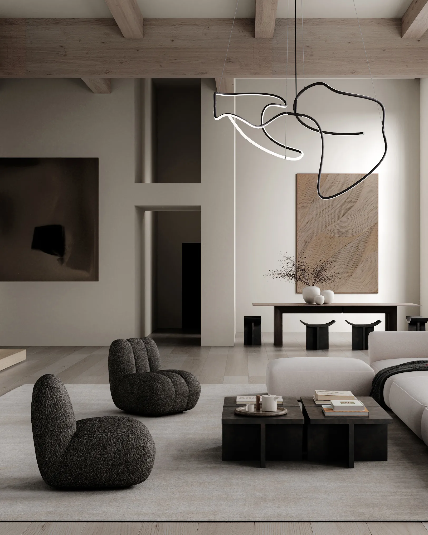 Ghost Chandelier big taklampa, Burned black 101 Copenhagen