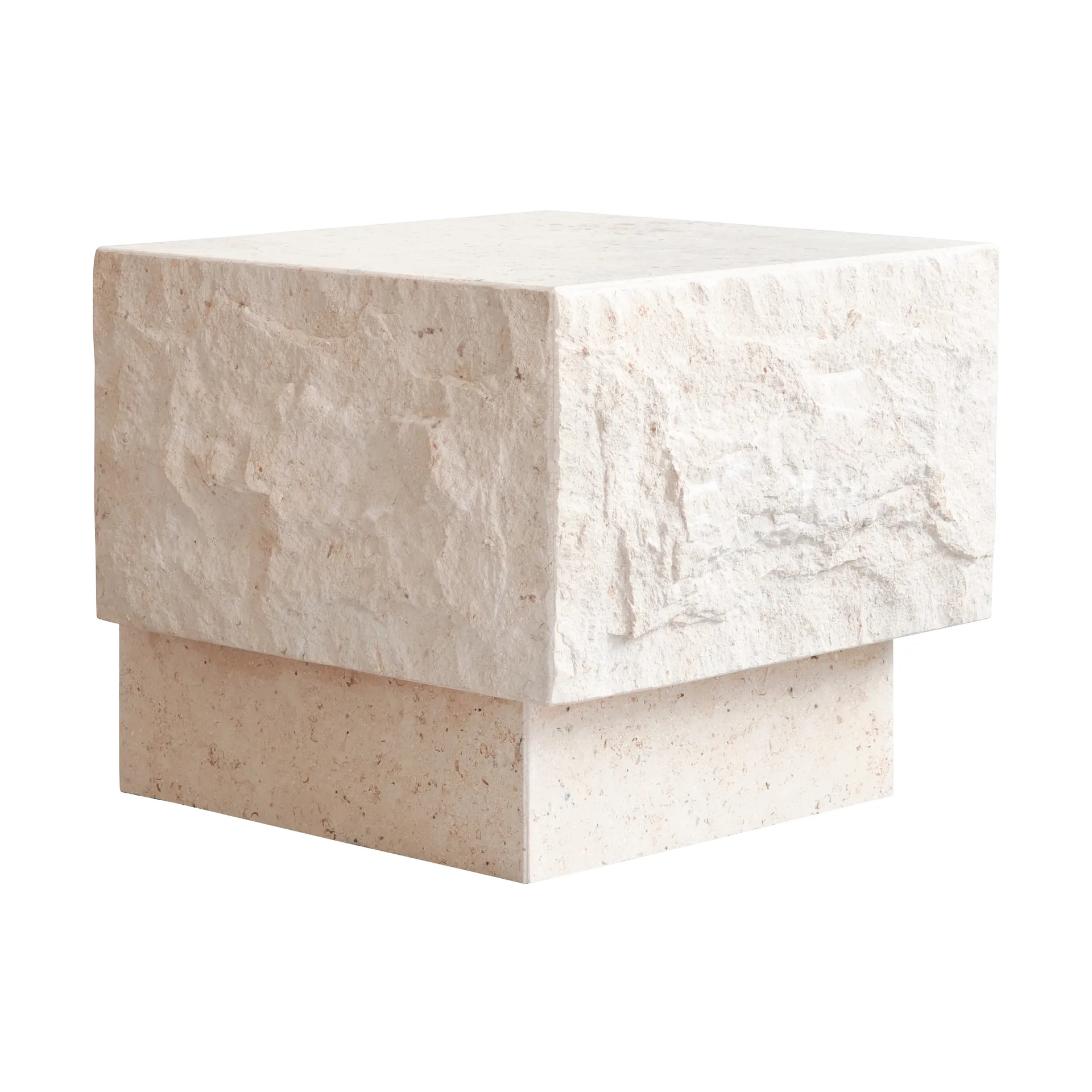 Temple sidobord low 42x40 cm, Chrome-limestone 101 Copenhagen