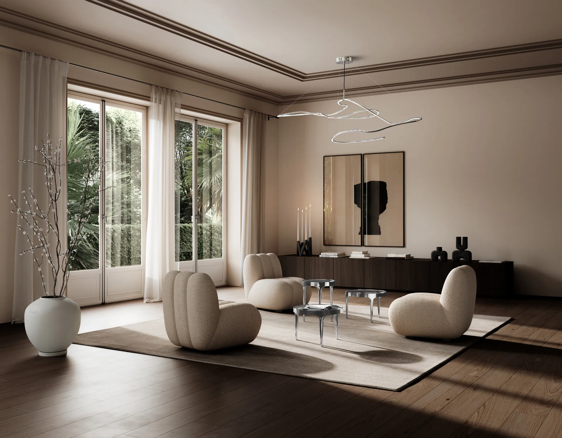 Toe loungefåtölj bouclé, Smoked sand 101 Copenhagen