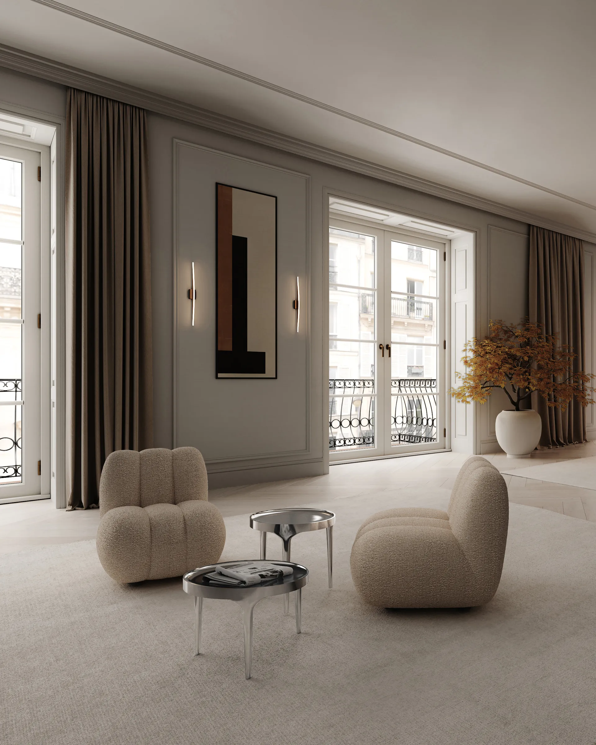 Toe loungefåtölj bouclé, Smoked sand 101 Copenhagen