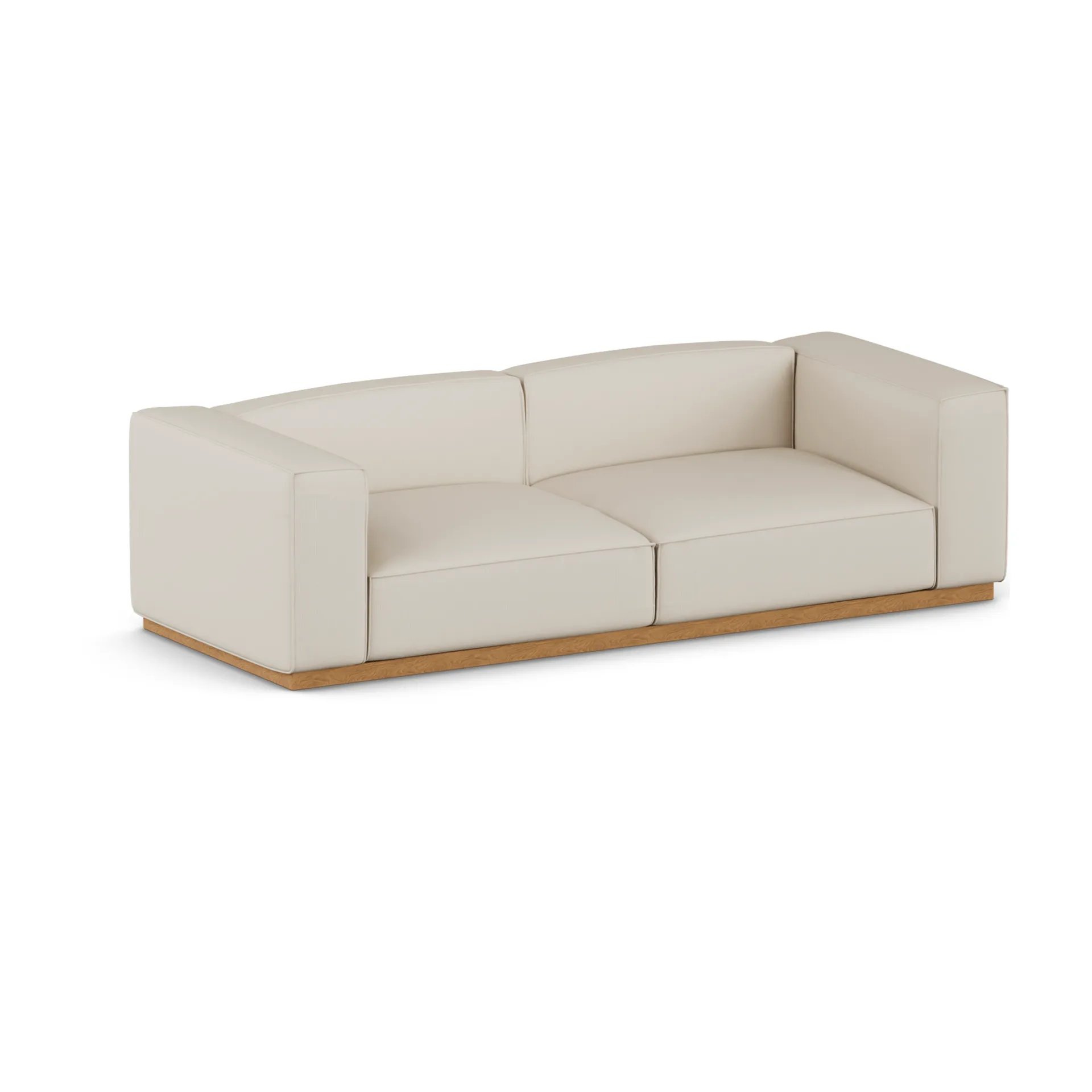 Bergsdal soffa, Jump Beige 1956-ekbetsad ask, 3-sits 1898