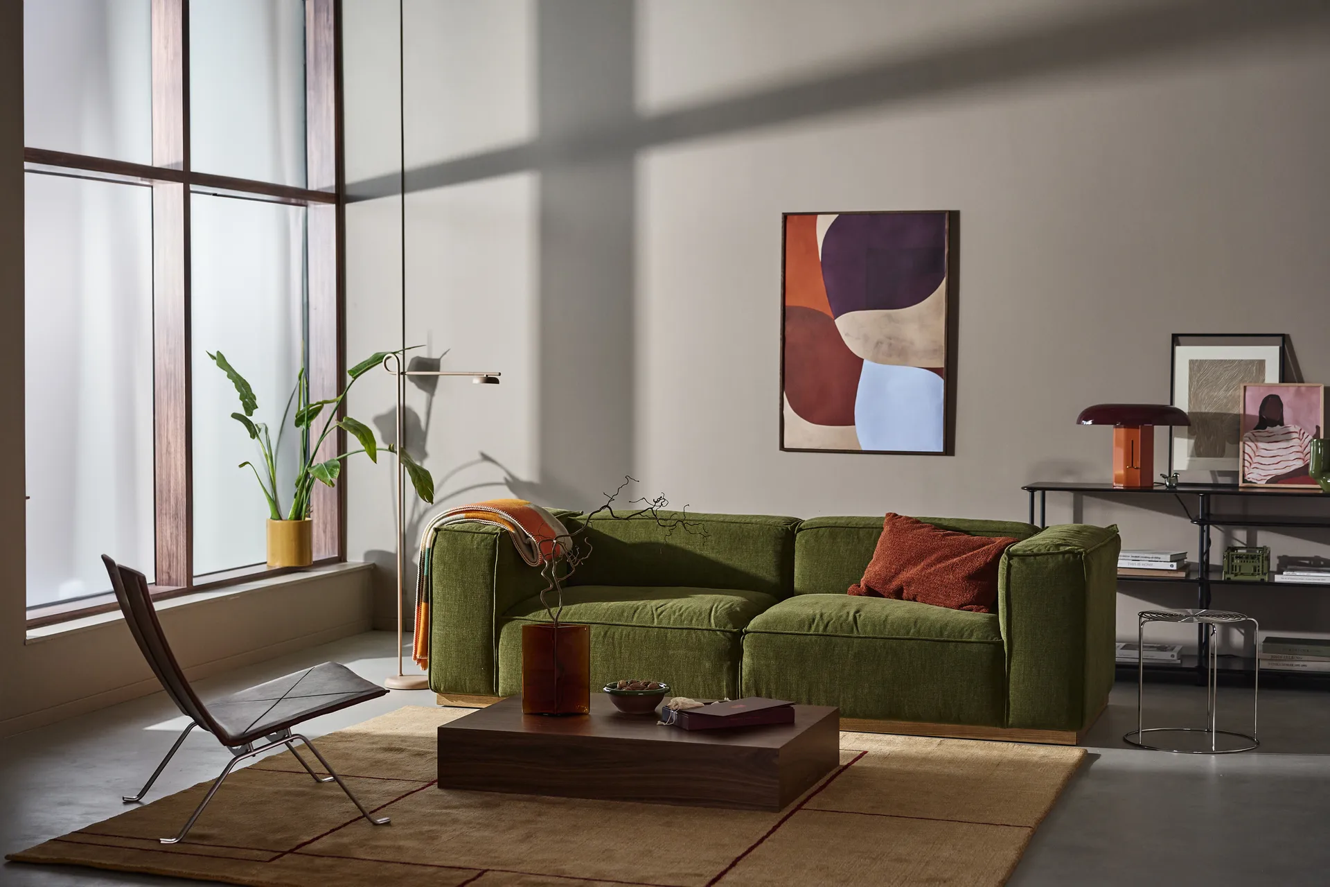 Bergsdal soffa, Luiza Green 3975-ekbetsad ask, 3-sits 1898