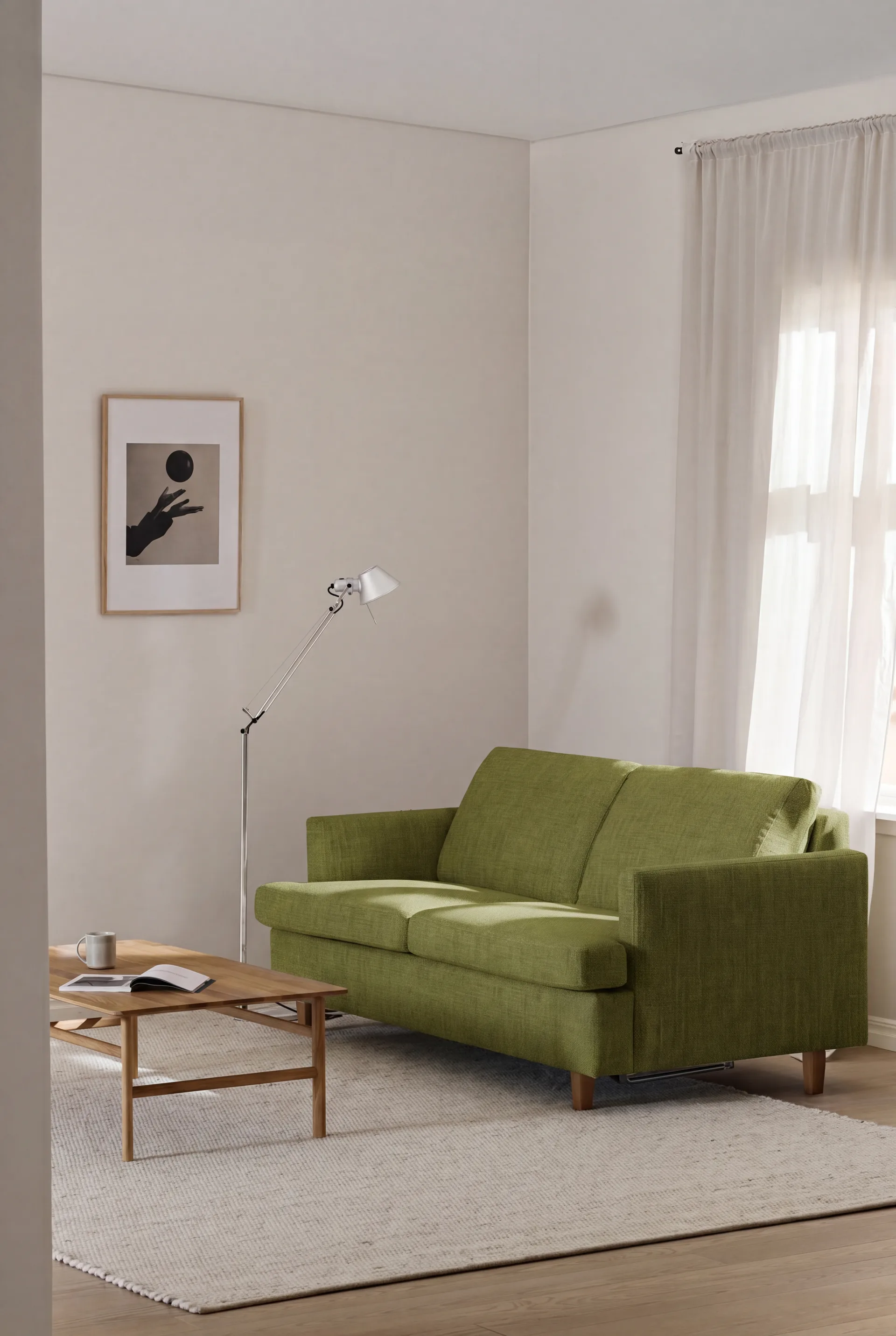 Binga 2,5-sits bäddsoffa, Luiza Green 3975-ek 1898