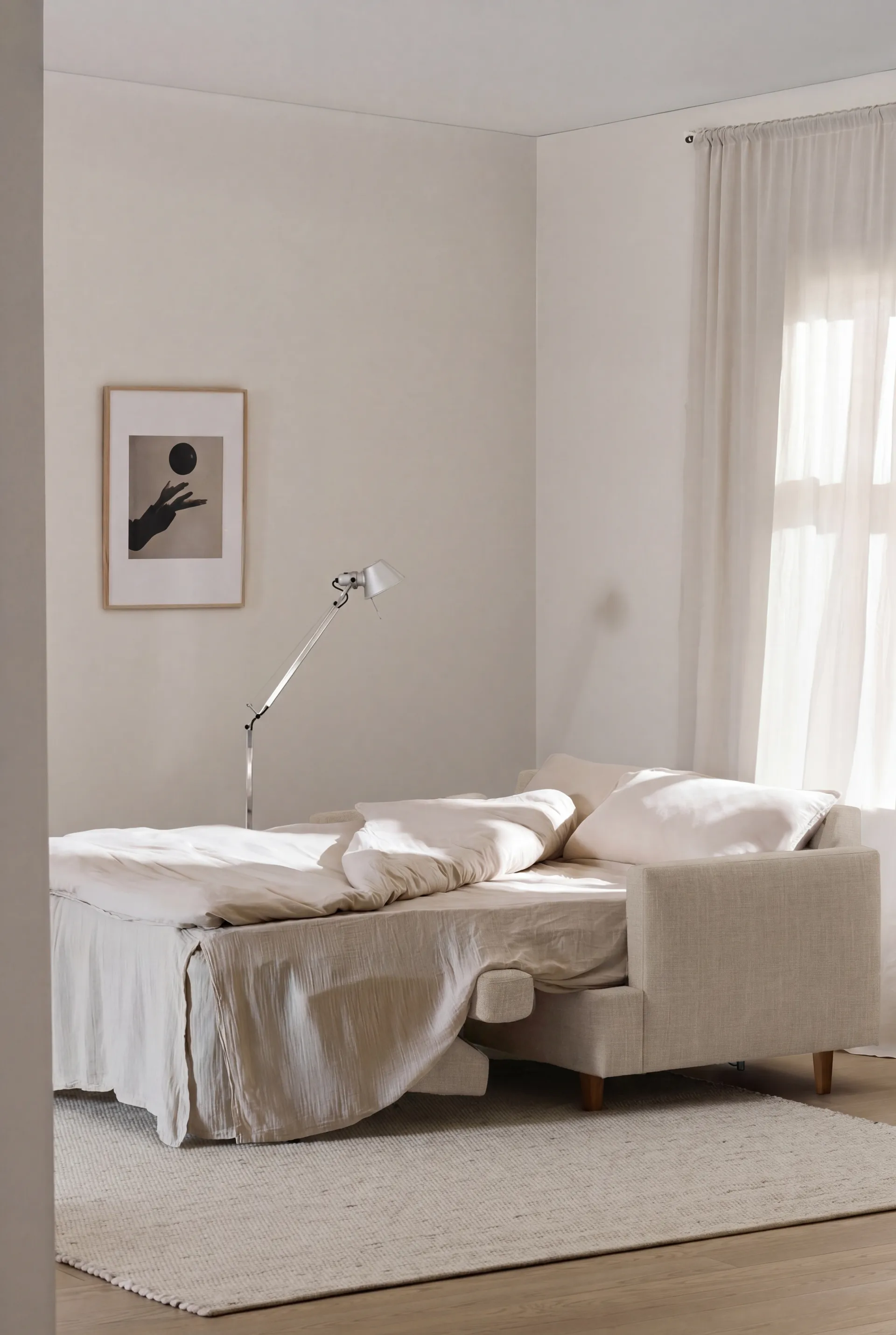 Binga 2,5-sits bäddsoffa, Same Beige 6670-mörkbetsad ask 1898