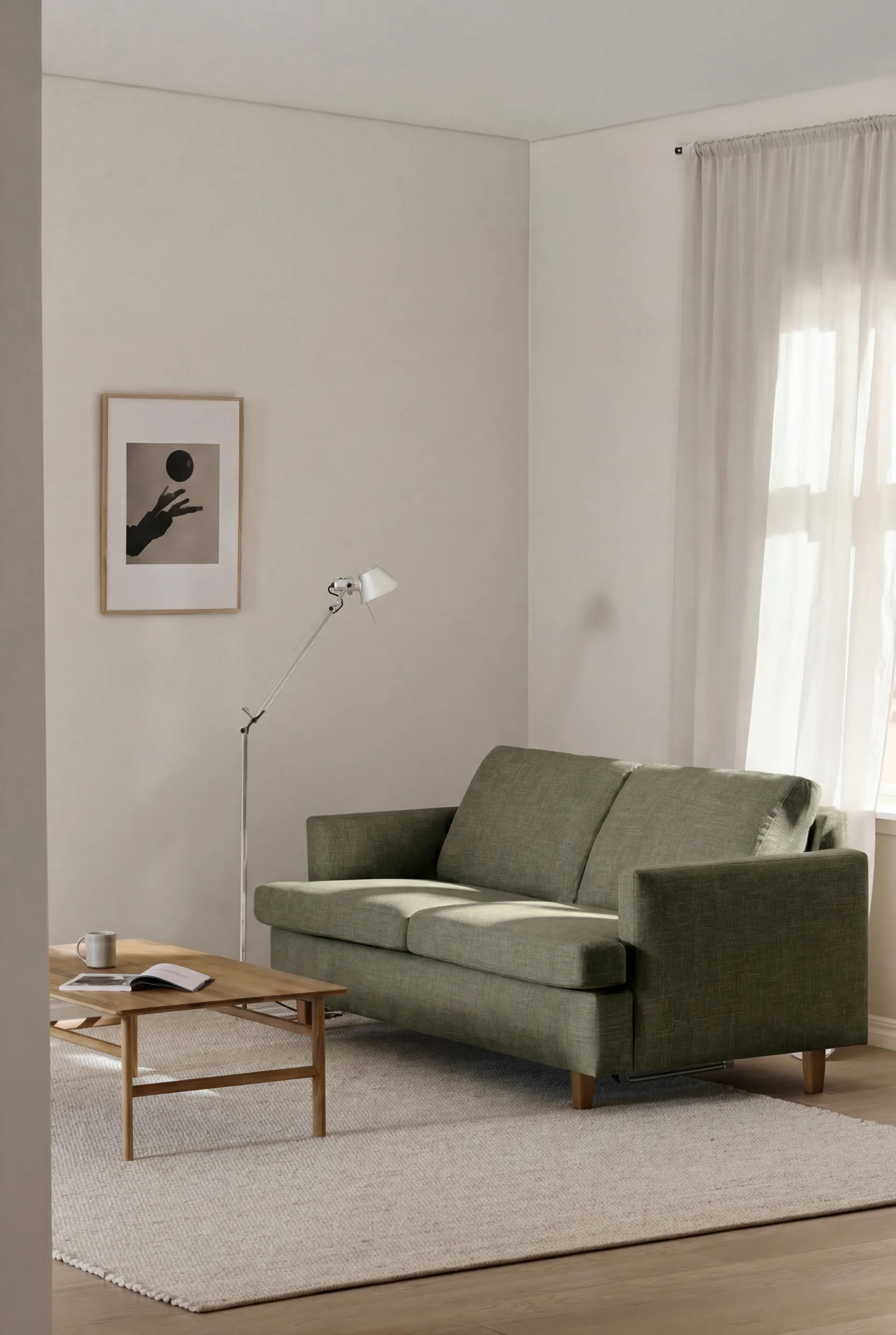 Binga 2,5-sits bäddsoffa, Same Forest 6677-mörkbetsad ask 1898