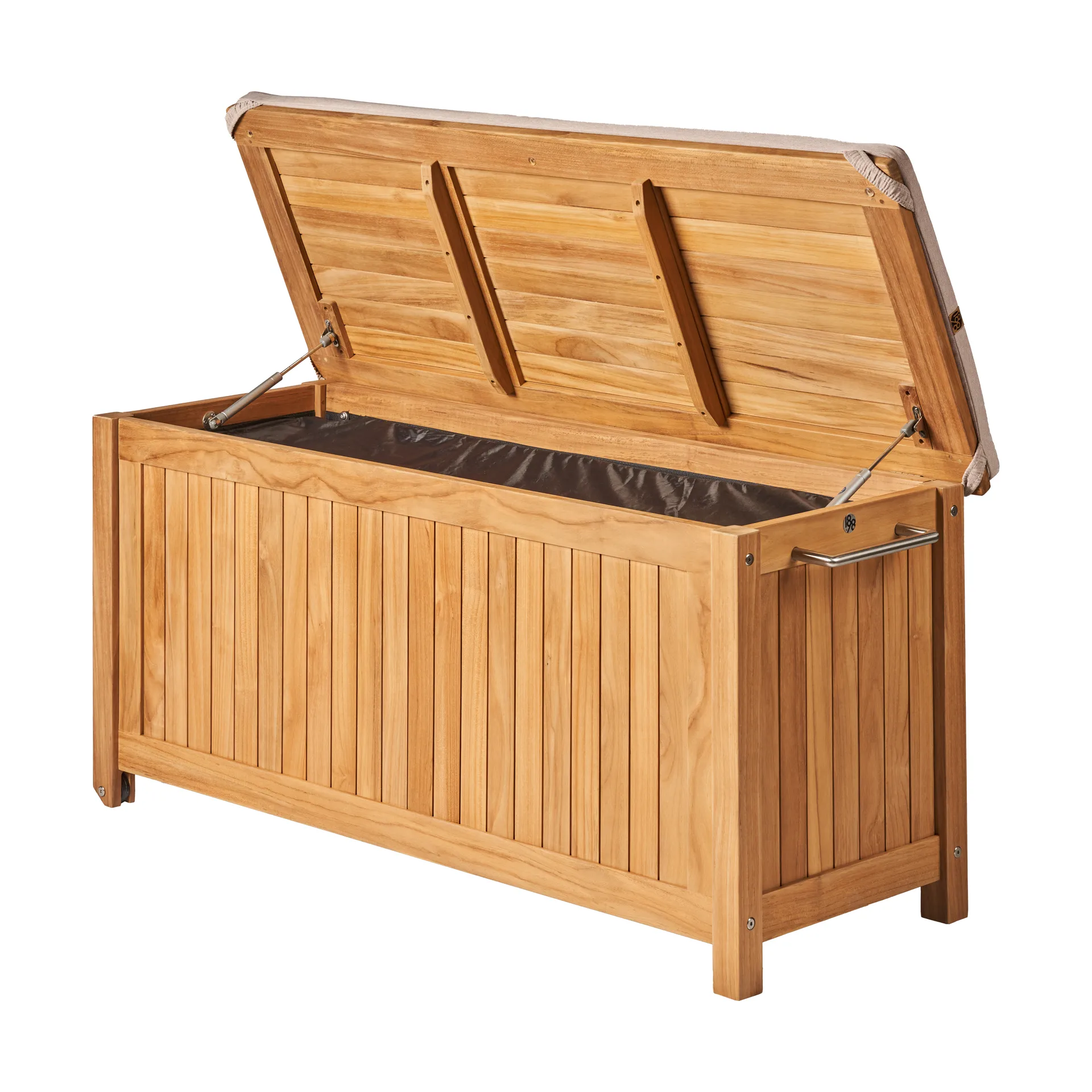 Bjärknäs dynbox med hjul S 130x50x60 cm, Teak 1898