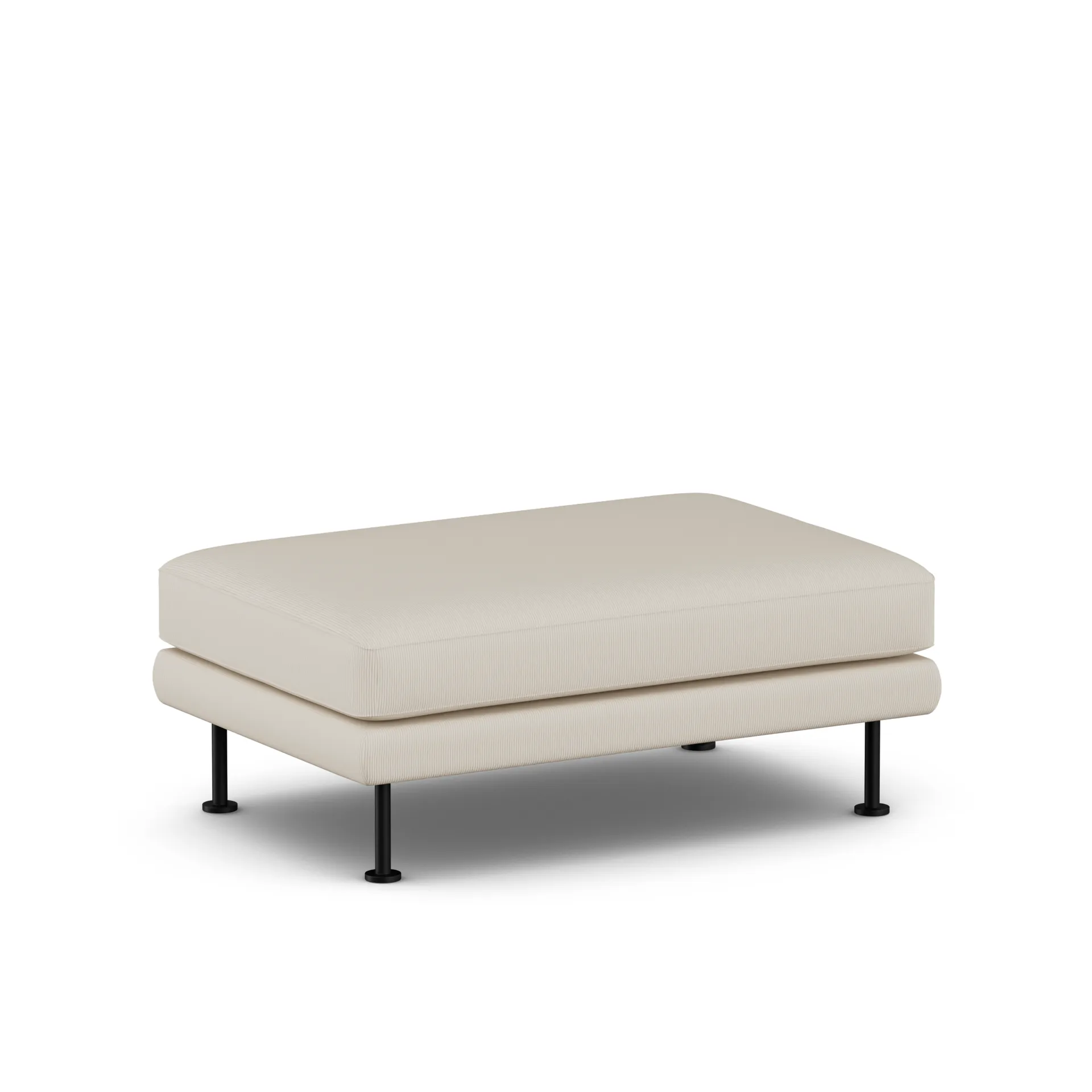 Bredhult fotpall, Jump Beige 1956-svart stål 1898