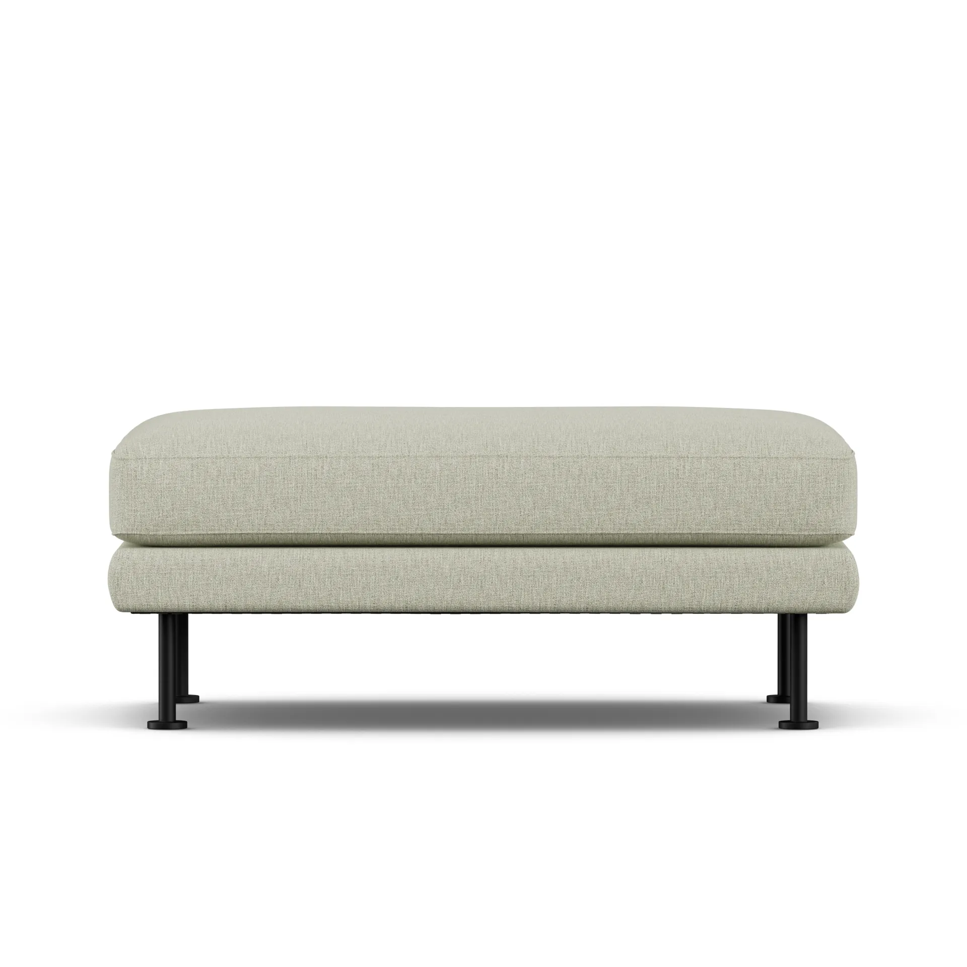 Bredhult fotpall, Luiza Beige 3981-svart stål 1898