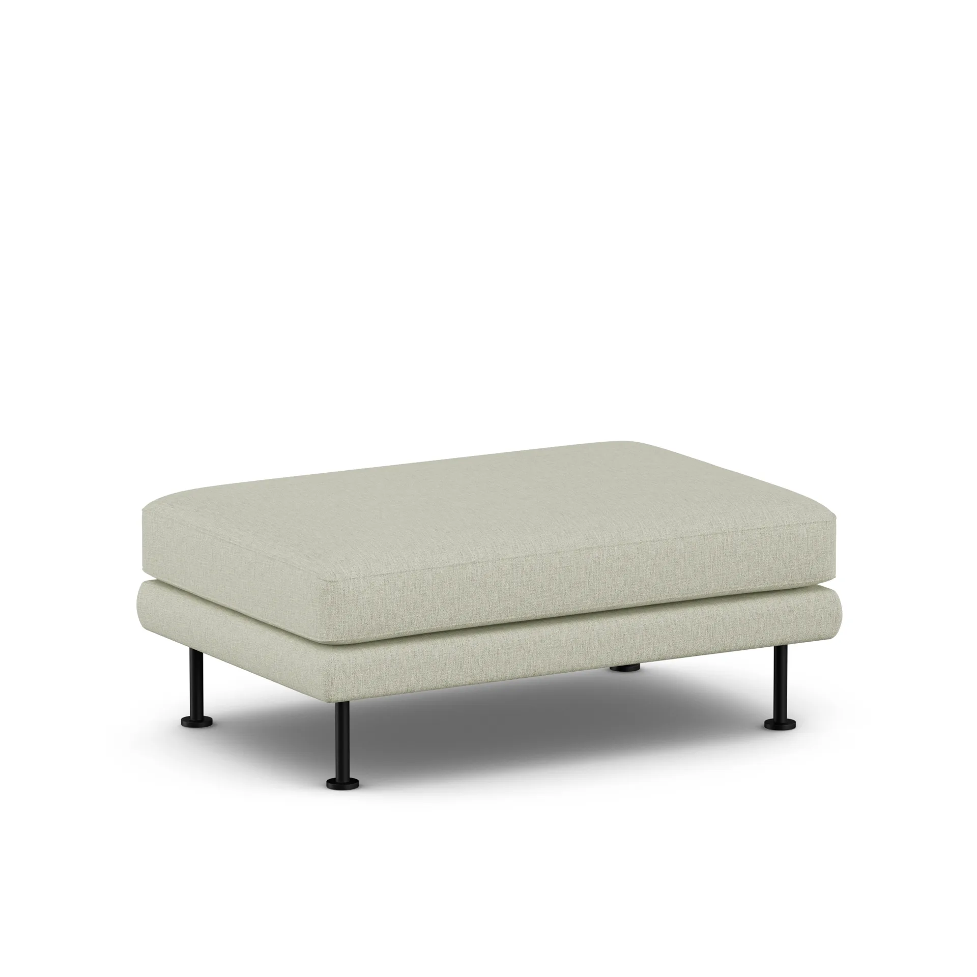 Bredhult fotpall, Luiza Beige 3981-svart stål 1898