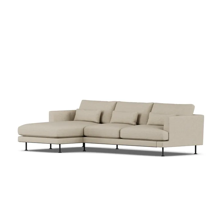 Bredhult soffa - Bern Beige 0341-svart stål, 2,5-sits C2 - 1898