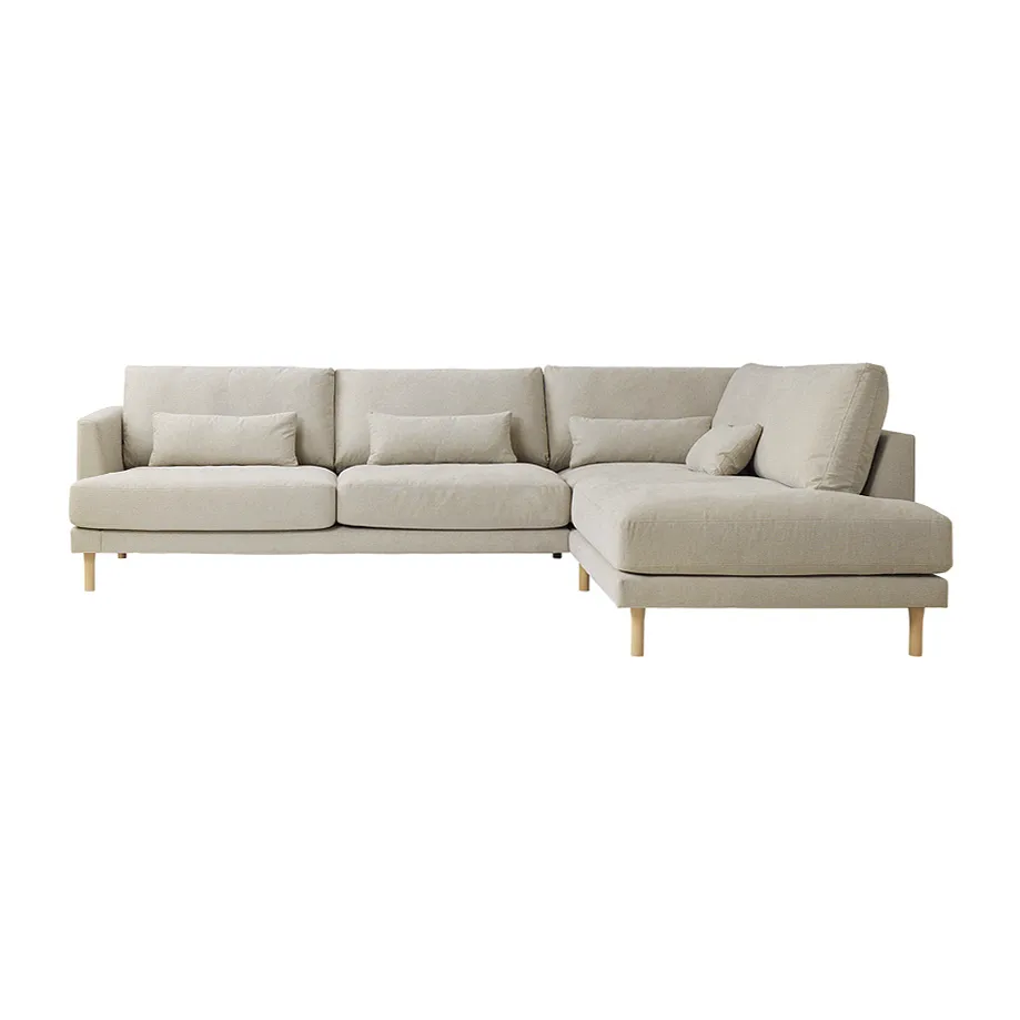 Bredhult soffa, Bern beige 0341-vitoljad ek, 3-sits A1 1898