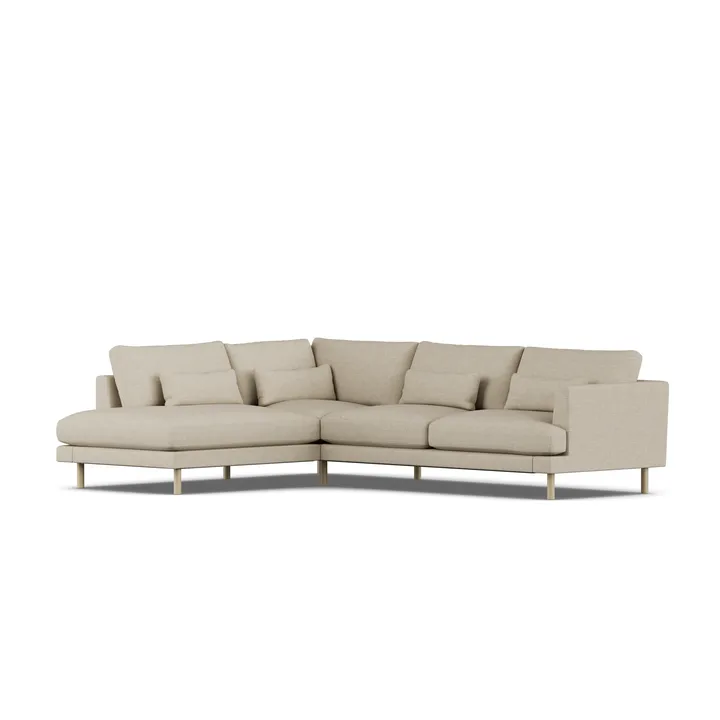 Bredhult soffa - Bern Beige 0341-vitoljad ek, 3-sits A2 - 1898
