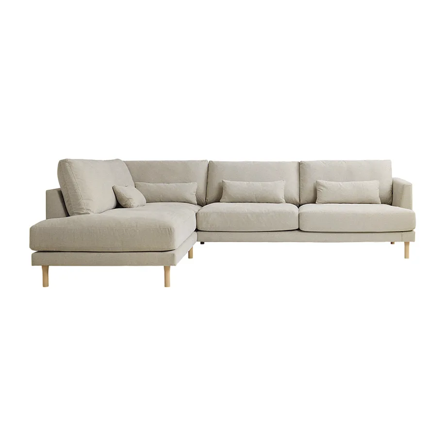 Bredhult soffa, Bern beige 0341-vitoljad ek, 3-sits A2 1898