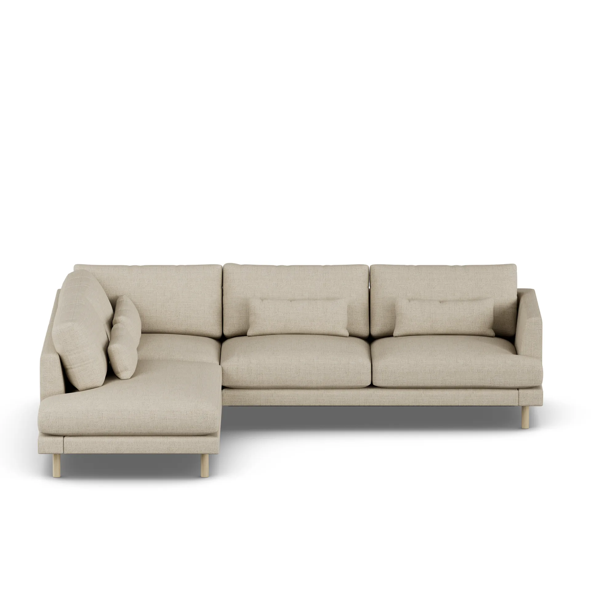 Bredhult soffa, Bern Beige 0341-vitoljad ek, 3-sits A2 1898