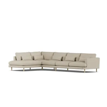 Bredhult soffa - Bern Beige 0341-vitoljad ek, 4-sits B2 - 1898