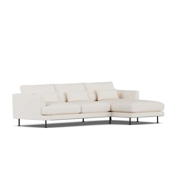 Bredhult soffa - Caleido Beige 9600-svart stål, 2,5-sits C1 - 1898