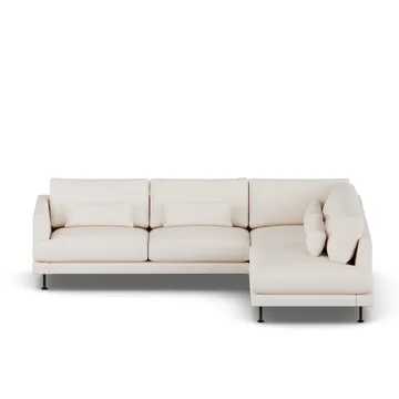 Bredhult soffa - Caleido Beige 9600-svart stål, 3-sits A1 - 1898
