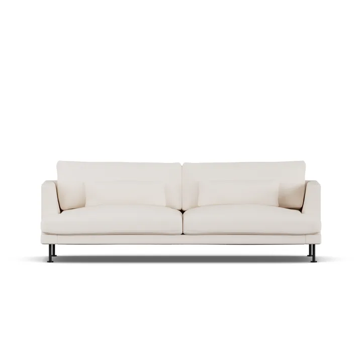 Bredhult soffa - Caleido Beige 9600-svart stål, 3-sits - 1898