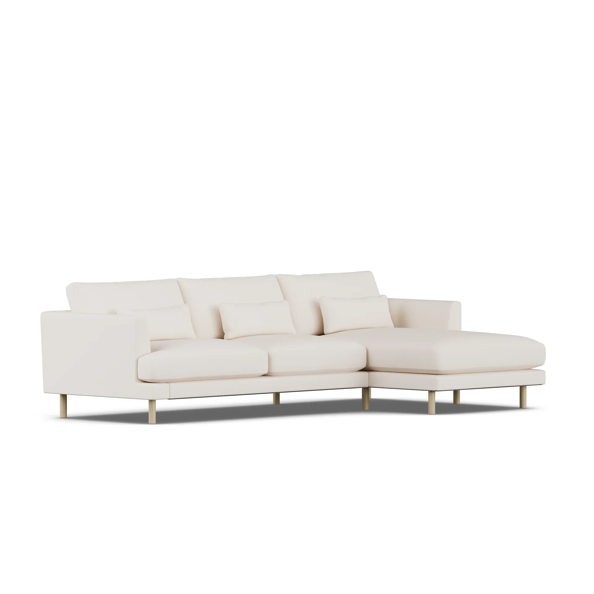 Bredhult soffa, Caleido Beige 9600-vitoljad ek, 2,5-sits C1 1898