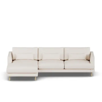 Bredhult soffa - Caleido Beige 9600-vitoljad ek, 2,5-sits C2 - 1898