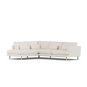 Bredhult soffa - Caleido Beige 9600-vitoljad ek, 3-sits A2 - 1898