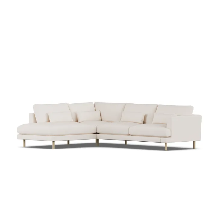 Bredhult soffa - Caleido Beige 9600-vitoljad ek, 3-sits A2 - 1898