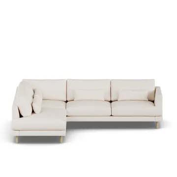 Bredhult soffa - Caleido Beige 9600-vitoljad ek, 3-sits A2 - 1898