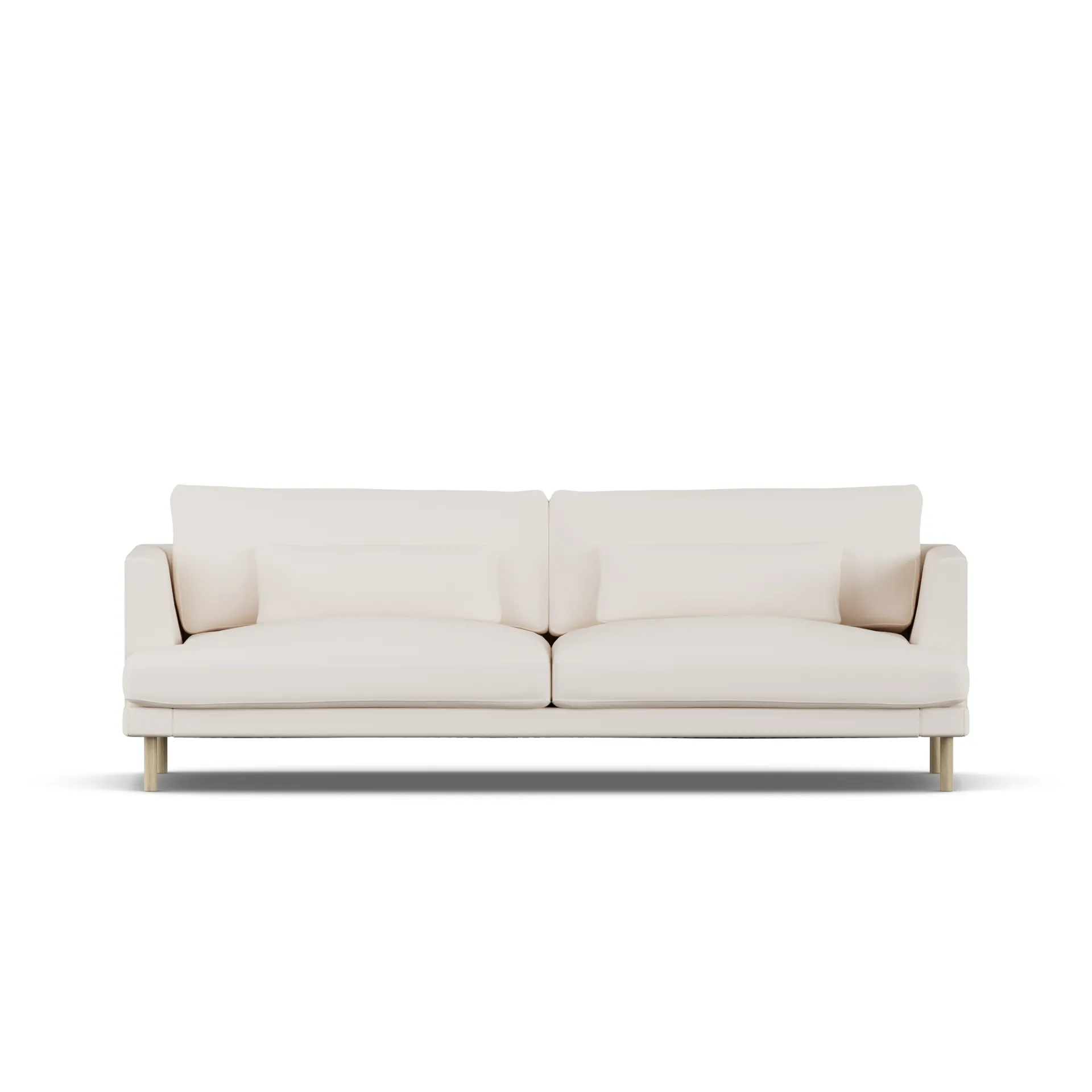 Bredhult soffa, Caleido Beige 9600-vitoljad ek, 3-sits 1898