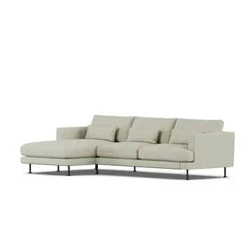 Bredhult soffa - Luiza Beige 3981-svart stål, 2,5-sits C2 - 1898