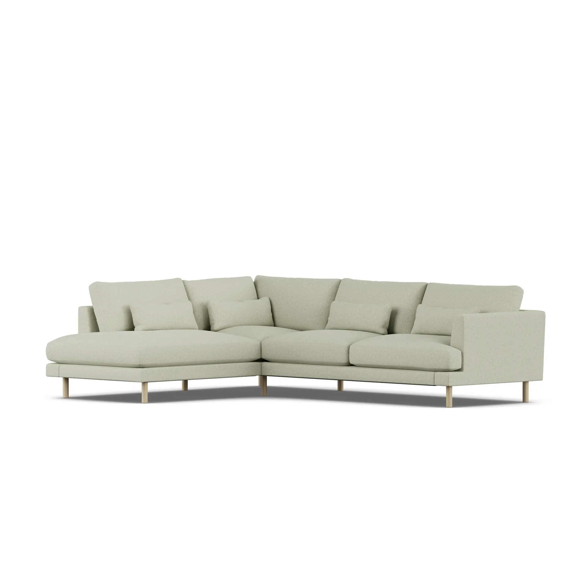 Bredhult soffa, Luiza Beige 3981-vitoljad ek, 3-sits A2 1898