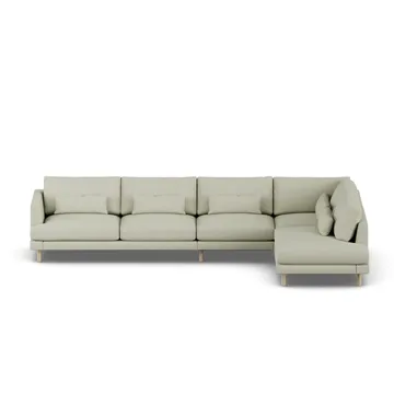 Bredhult soffa - Luiza Beige 3981-vitoljad ek, 4-sits B1 - 1898