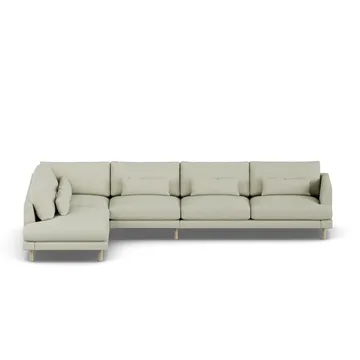 Bredhult soffa - Luiza Beige 3981-vitoljad ek, 4-sits B2 - 1898