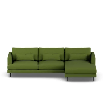 Bredhult soffa - Luiza Green 3975-svart stål, 2,5-sits C1 - 1898