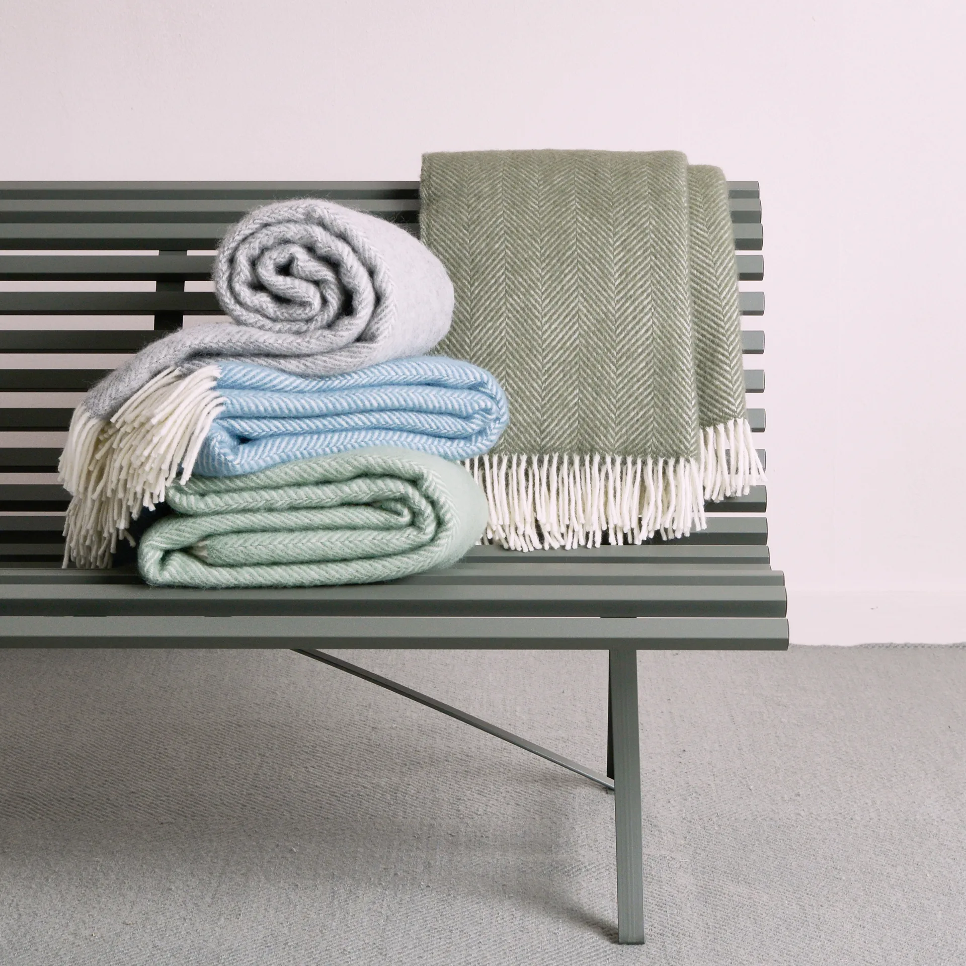 Fishbone pläd, grå 1898