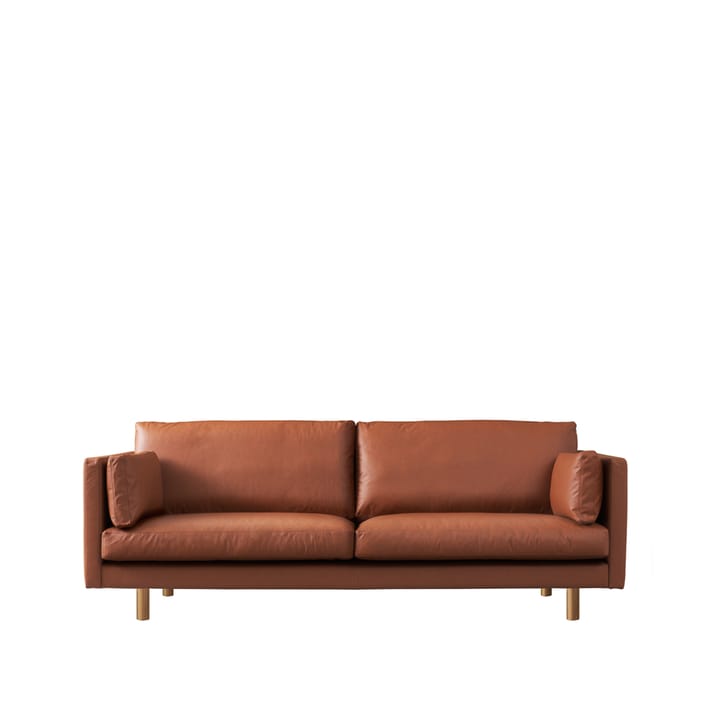 Haga 3 sits soffa - Läder Sevilla Cognac 4003, ben i ljus ek - 1898