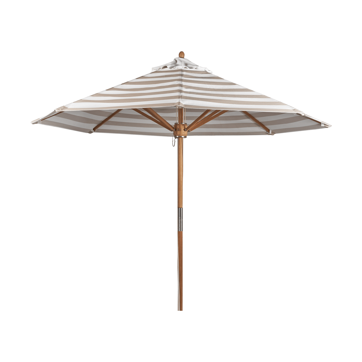 1898 Hisshult parasoll o270 cm Beige stripe-teak | Skandinavisk Design | Parasoll & parasollfötter | Beige
