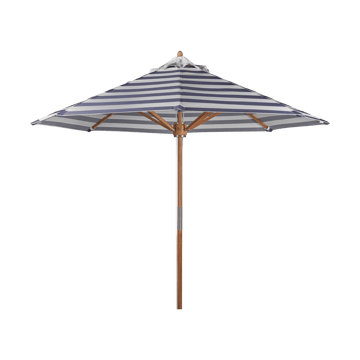 Hisshult parasoll Ø270 cm - Blue stripe-teak - 1898